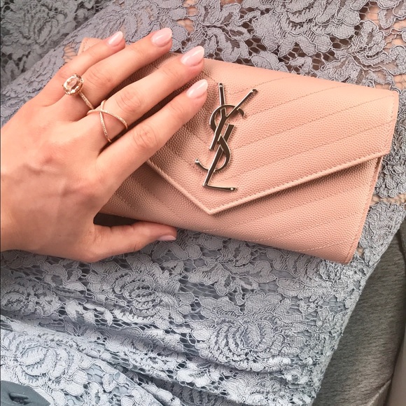 Yves Saint Laurent Handbags - Saint Laurent Blush Envelope Wallet